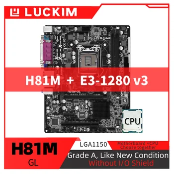 Atjaunotas H81M-GL Mātesplati LGA1150 E3-1280 v3 Komplekts Komplektā ar Procesoru