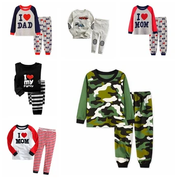 Rudens Bērnu Sleepwear āķu piedurknēm Multfilmas Bērniem Drēbes Uzvalku Kokvilnas Atpūtas Meiteņu, Zēnu Apģērbu Komplekti, Bērnu pidžamas