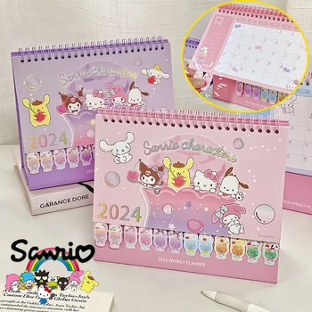 Sanrio Hello Kitty 2024 Galda Kalendārs Delikāts Gudrs Galda Atsvaidzinošu Biroja, Skolas Piederumi DoList Mēneša Dienas Plānotājs Kalendārs