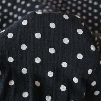 Polka Dot Kleitu Audums Mīksts Pidžamas DIY Apģērbu Šūšana Rievotās Dubultu Marli