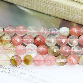 8mm Multicolor Rozā Arbūza Turmalīns Apaļas Pērles Piederumu Zaudēt Krelles Daļēji Gatavo Akmeņiem Dāvanas, Slīpētas Rotaslietu izgatavošana