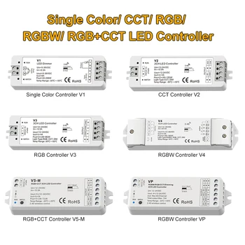 Skydance Vienu Krāsu RGB KMT RGBW LED Kontrolieris V1 V2 V3 V4 VP V5-M 12-24V RF Kontrolieris Led Strip