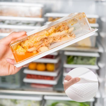 Plastmasas Caurspīdīgs Pārtikas Uzglabāšanas Kaste Mājās Ledusskapī Pārtikas Augļi Crisper Virtuve Ar Vāku Noslēgtā Uzglabāšanas Kaste
