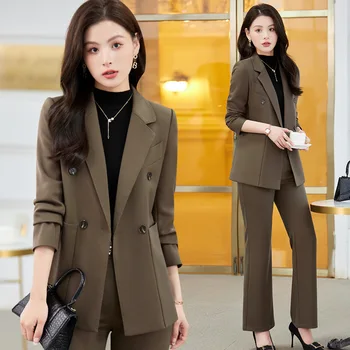 2022 Jaunu korejiešu Stilā, Sieviešu garām Piedurknēm Profesionālās Pielāgota Uzvalks Oficiālu Bikšu Kostīms Interviju Pārdošanas Darba Apģērbu 9655