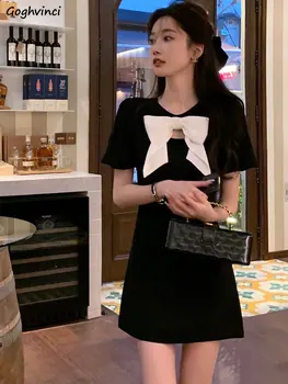 Mini Kleitas, Sieviešu Salds Raibs Šiks Piedāvājumu Vasaras korejiešu Stilā Loku Maigu Estētisko Modes Vestidos-line Meiteņu Drēbes