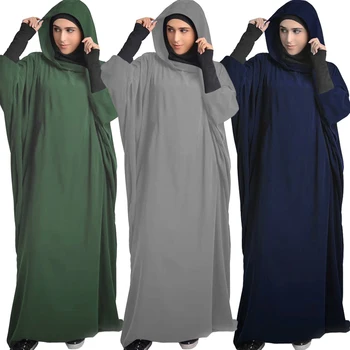 Eid Kapuci Musulmaņu Sieviešu Kleita, Hijab Lūgšanu Apģērbs, Drēbes Abaya Ilgi Khimar Pilnībā Segtu Ramadāna Kleita Abayas Islāma Drēbes Niqab