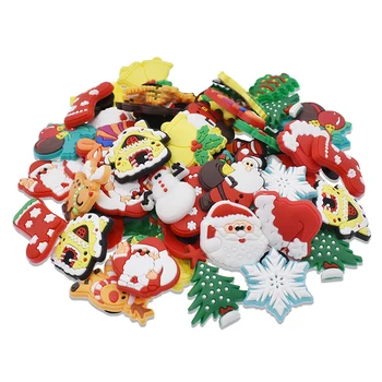Karstā Pārdošanas 1gb PVC Ziemassvētku Santa Claus Piederumi Crocs Piekariņi koka tupelēm Sprādzes Bērniem Adatas Apavu Apdare Džinsi Puses dod priekšroku